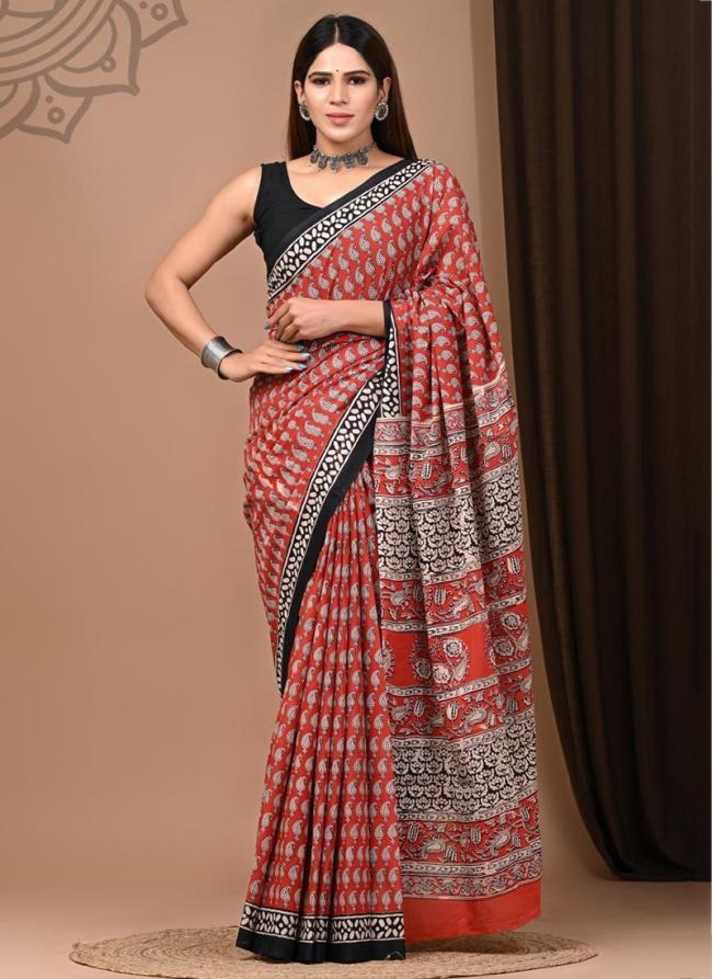 Cotton Mul Mul Multi Colour Casual Wear Printed Saree